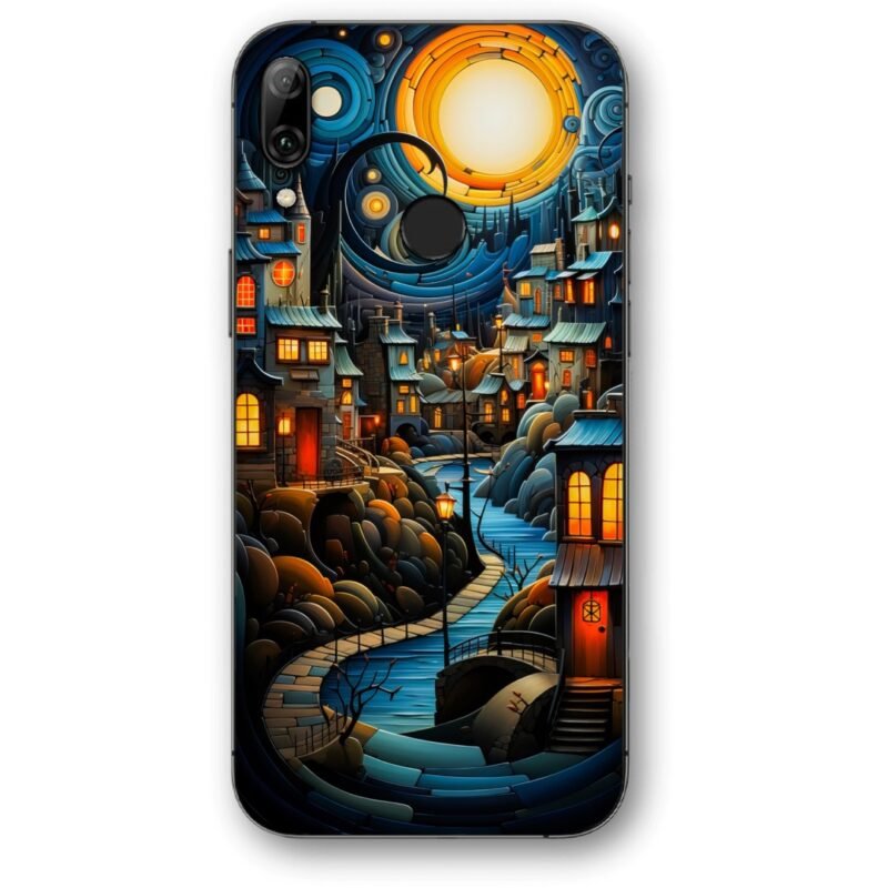Night town art θήκη κινητού 9641 για Honor 10 Lite