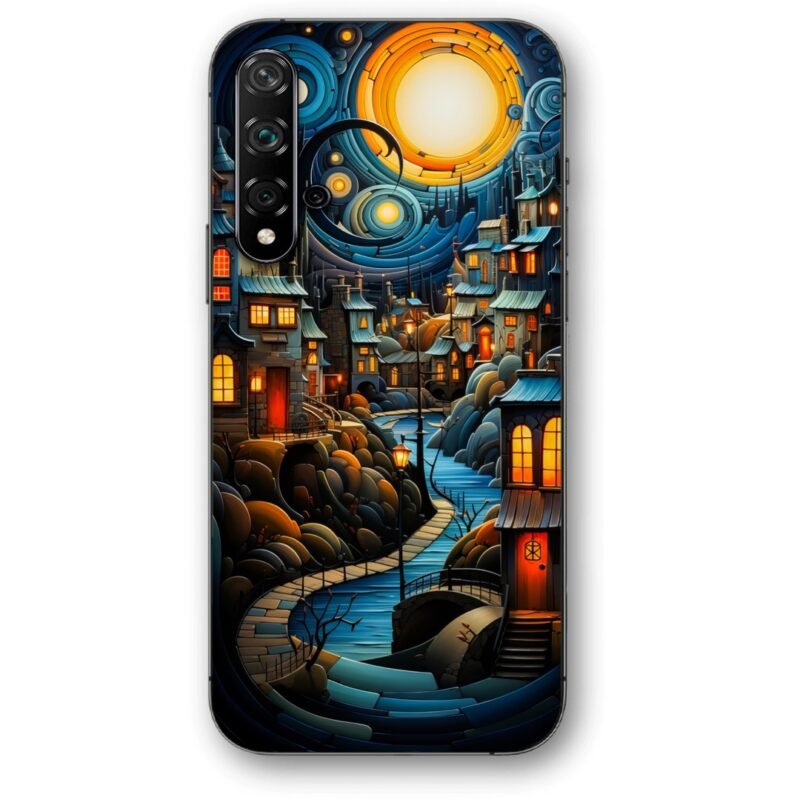 Night town art θήκη κινητού 9641 για Huawei Nova 5T