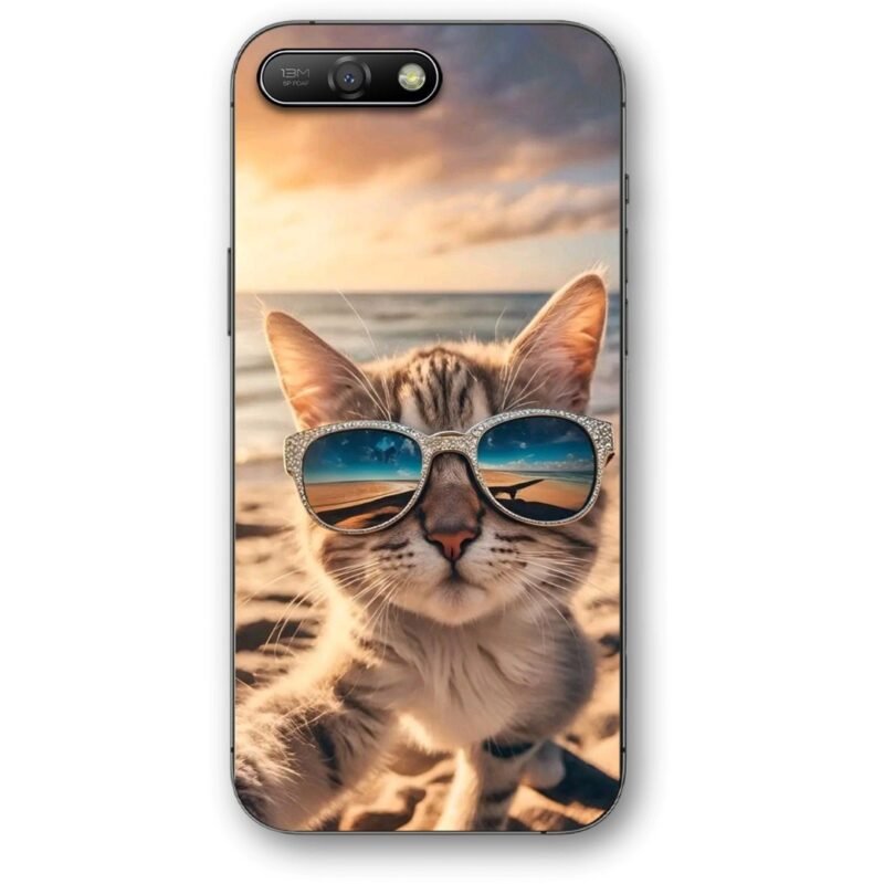 Beach cat θήκη κινητού 9661 για Huawei Y6 2018