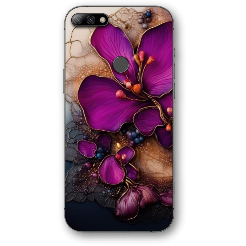 Floral abstract θήκη κινητού 9603 για Huawei Y7 2018