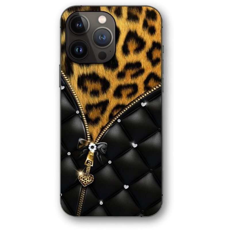 Elegant zip leopard print θήκη κινητού 9689 γιά iPhone 14 Pro