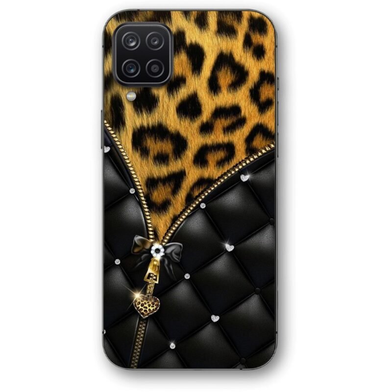 Elegant zip leopard print θήκη κινητού 9689 για Galaxy A12