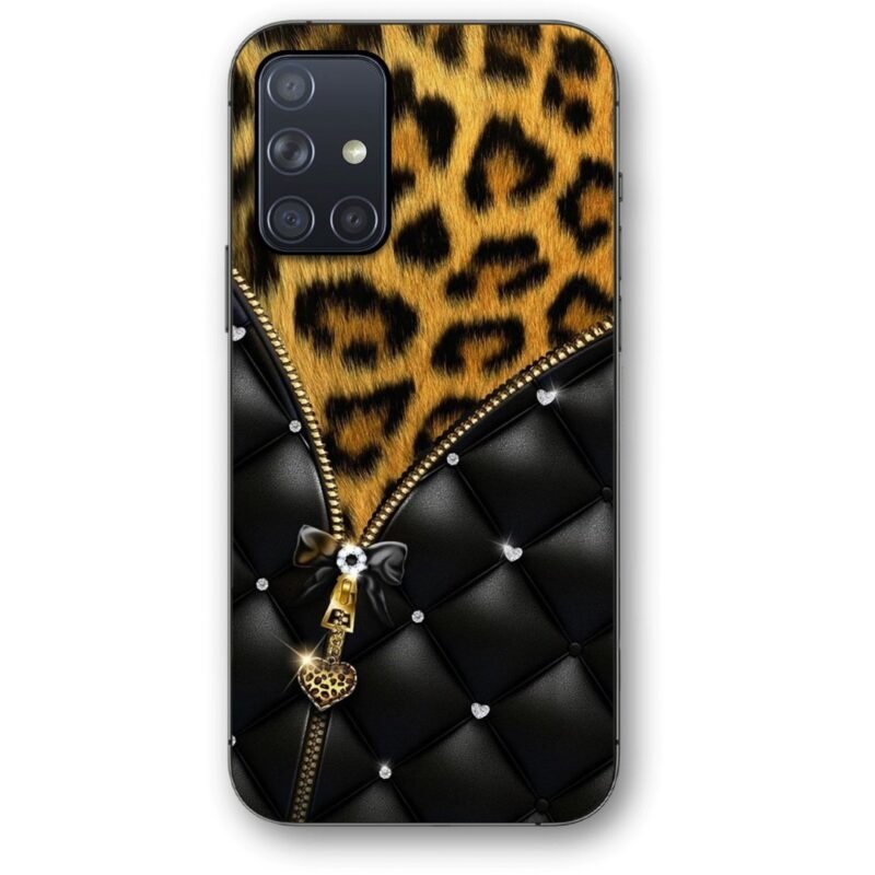 Elegant zip leopard print θήκη κινητού 9689 για Galaxy A71