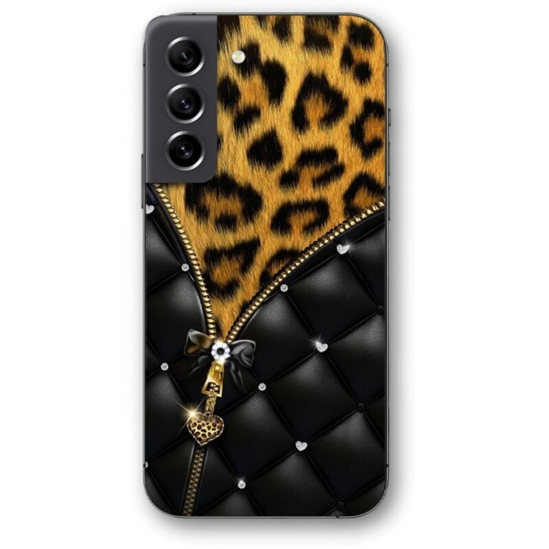Elegant zip leopard print θήκη κινητού 9689 για Galaxy S22