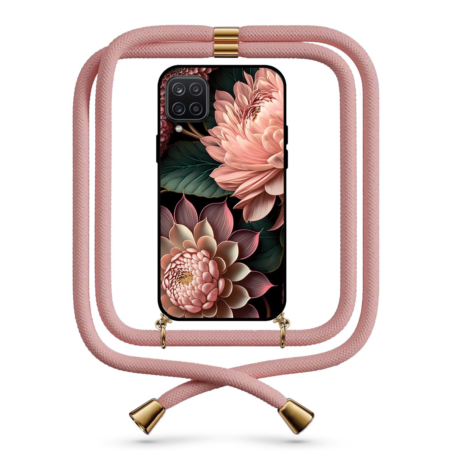 Floral θήκη με κορδόνι & σχέδιο 9755 για Galaxy A12