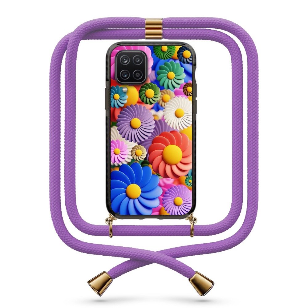 Flowers θήκη με κορδόνι & σχέδιο 9845 για Galaxy A12
