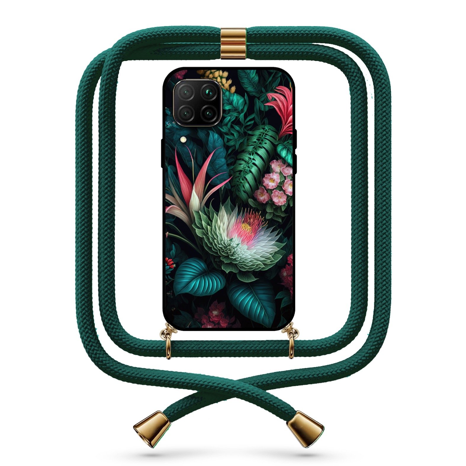 Jungle flowers θήκη με κορδόνι & σχέδιο 9764 για Huawei P40 Lite