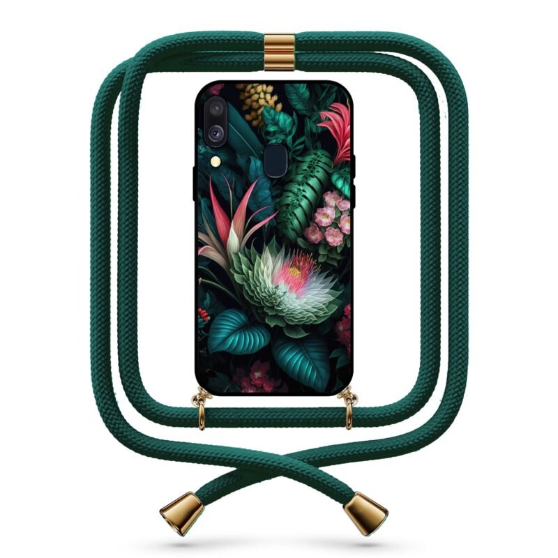 Jungle flowers θήκη με κορδόνι & σχέδιο 9764 για Galaxy A40