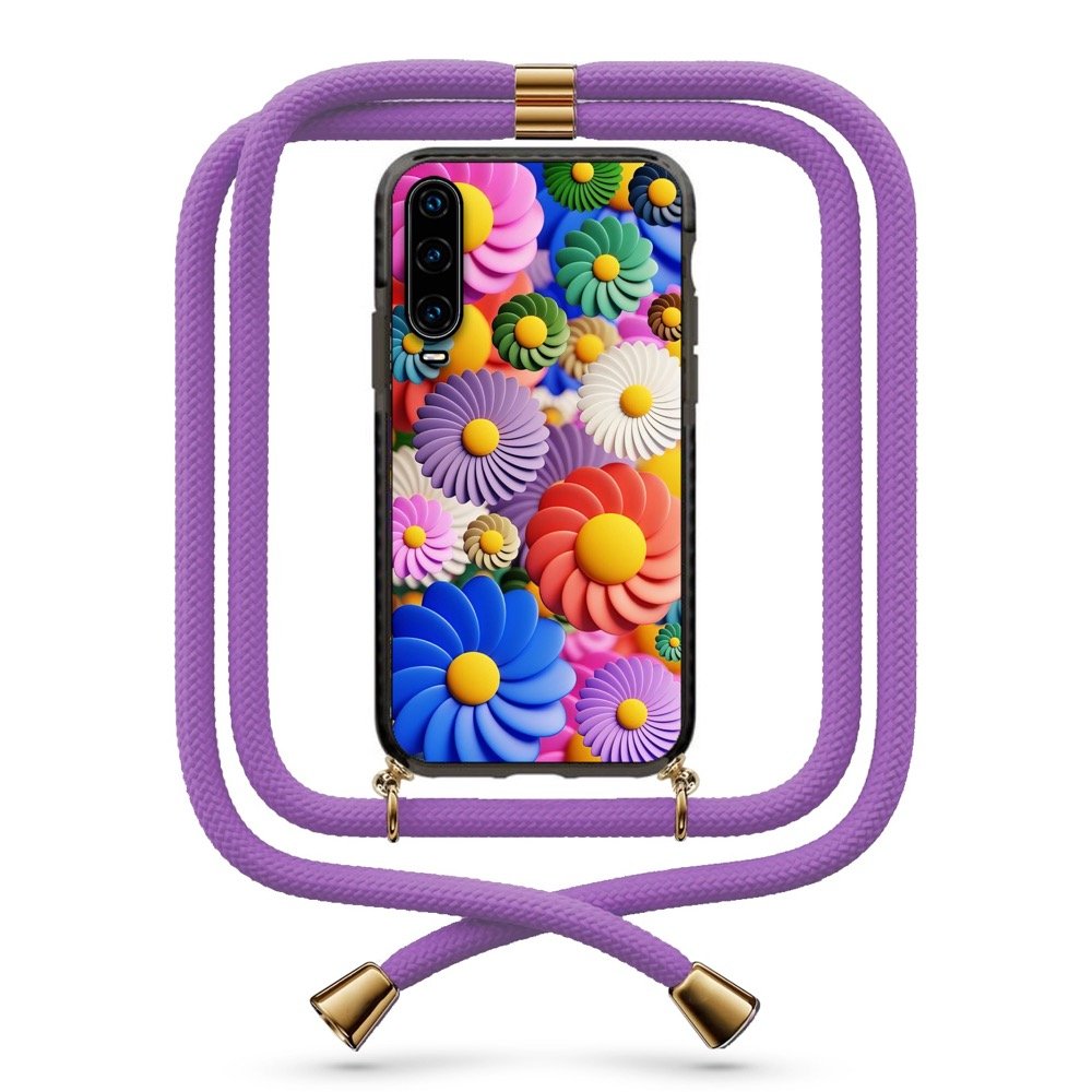 Flowers θήκη με κορδόνι & σχέδιο 9845 για Huawei P30