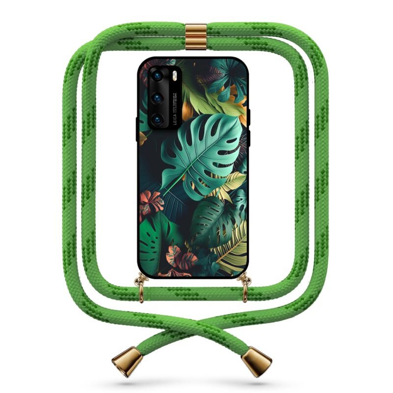 Jungle leaves θήκη με κορδόνι & σχέδιο 9765 για Huawei P40