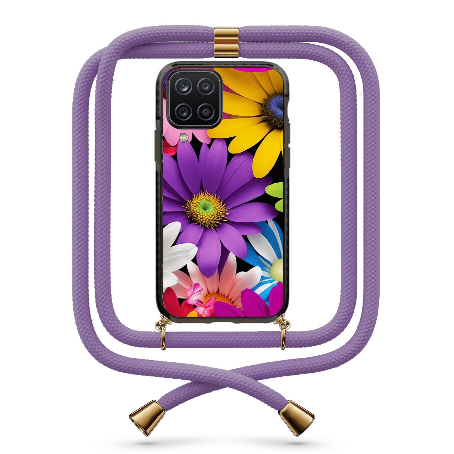 Flowers θήκη με κορδόνι & σχέδιο 9796 για Galaxy A12