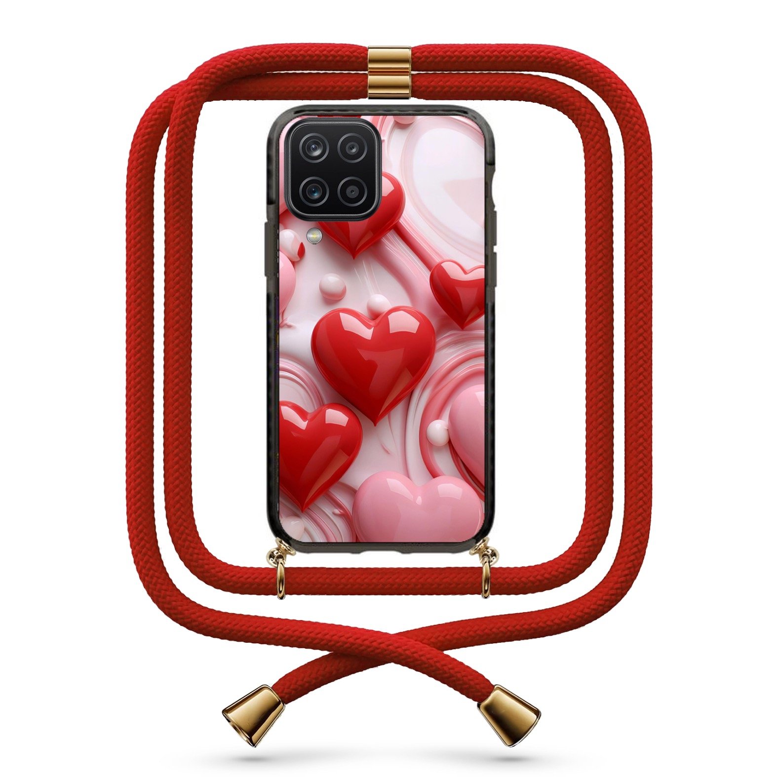 Hearts θήκη με κορδόνι & σχέδιο 9801 για Galaxy A12