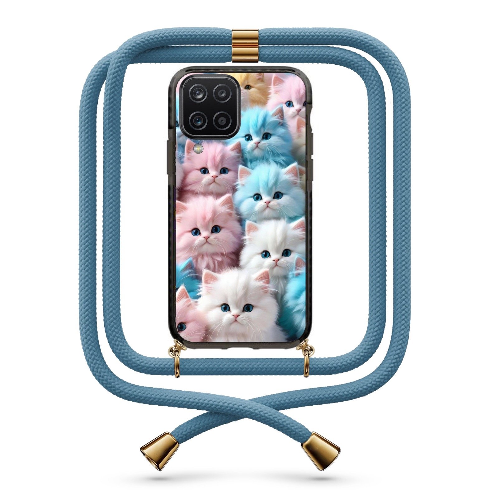 Kittens θήκη με κορδόνι & σχέδιο 9810 για Galaxy A12