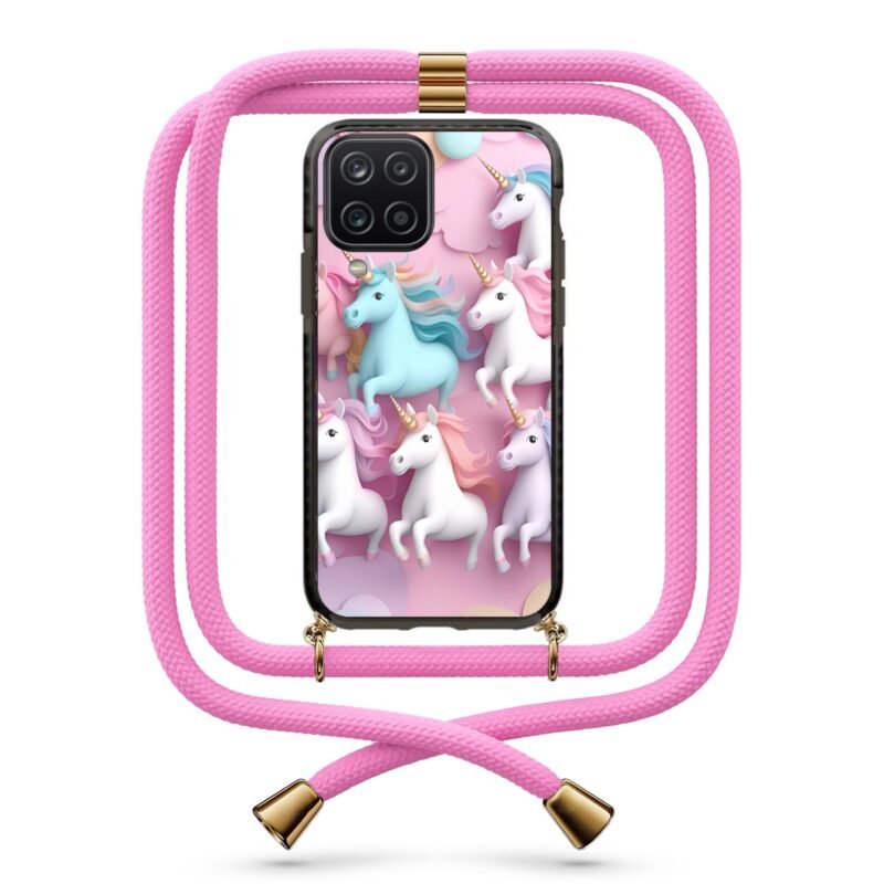 Unicorns θήκη με κορδόνι & σχέδιο 9820 για Galaxy A12