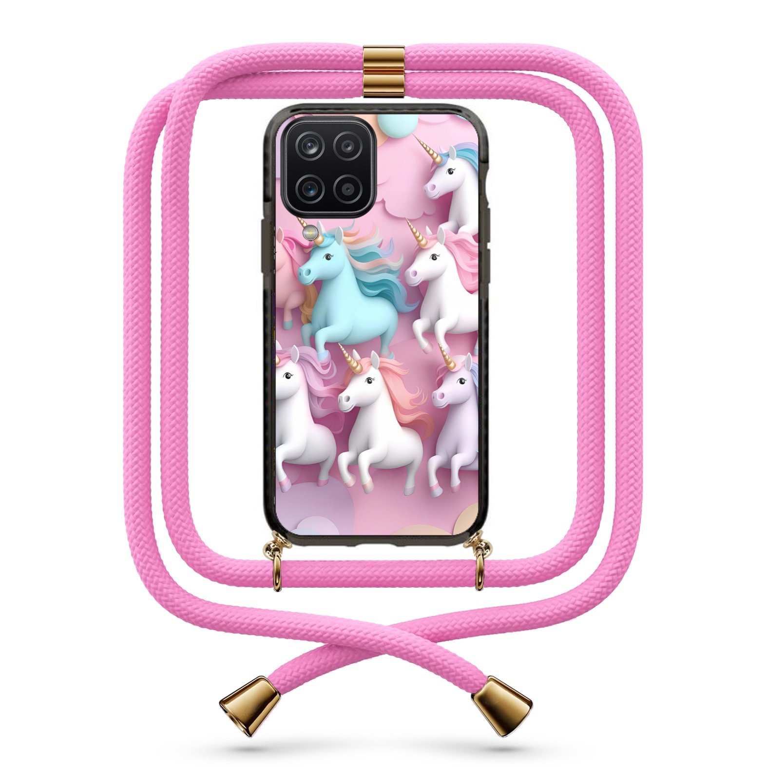 Unicorns θήκη με κορδόνι & σχέδιο 9820 για Galaxy A12
