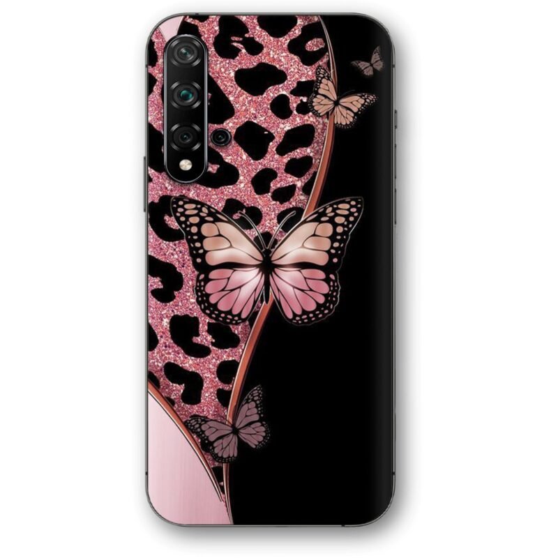 Leapard print butterfly θήκη κινητού 91197 για Huawei Nova 5T