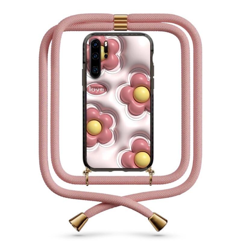 3d flower pattern θήκη με κορδόνι & σχέδιο 9955 για Huawei P30 Pro
