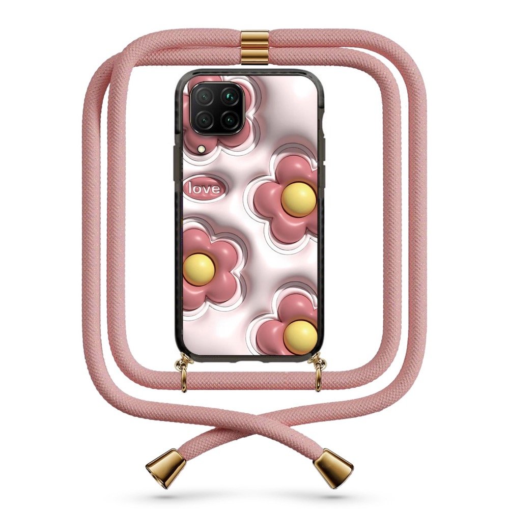 3d flower pattern θήκη με κορδόνι & σχέδιο 9955 για Huawei P40 Lite