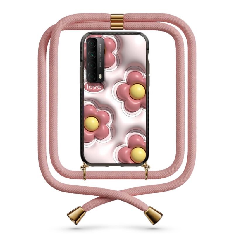 3d flower pattern θήκη με κορδόνι & σχέδιο 9955 για Huawei P Smart 2021