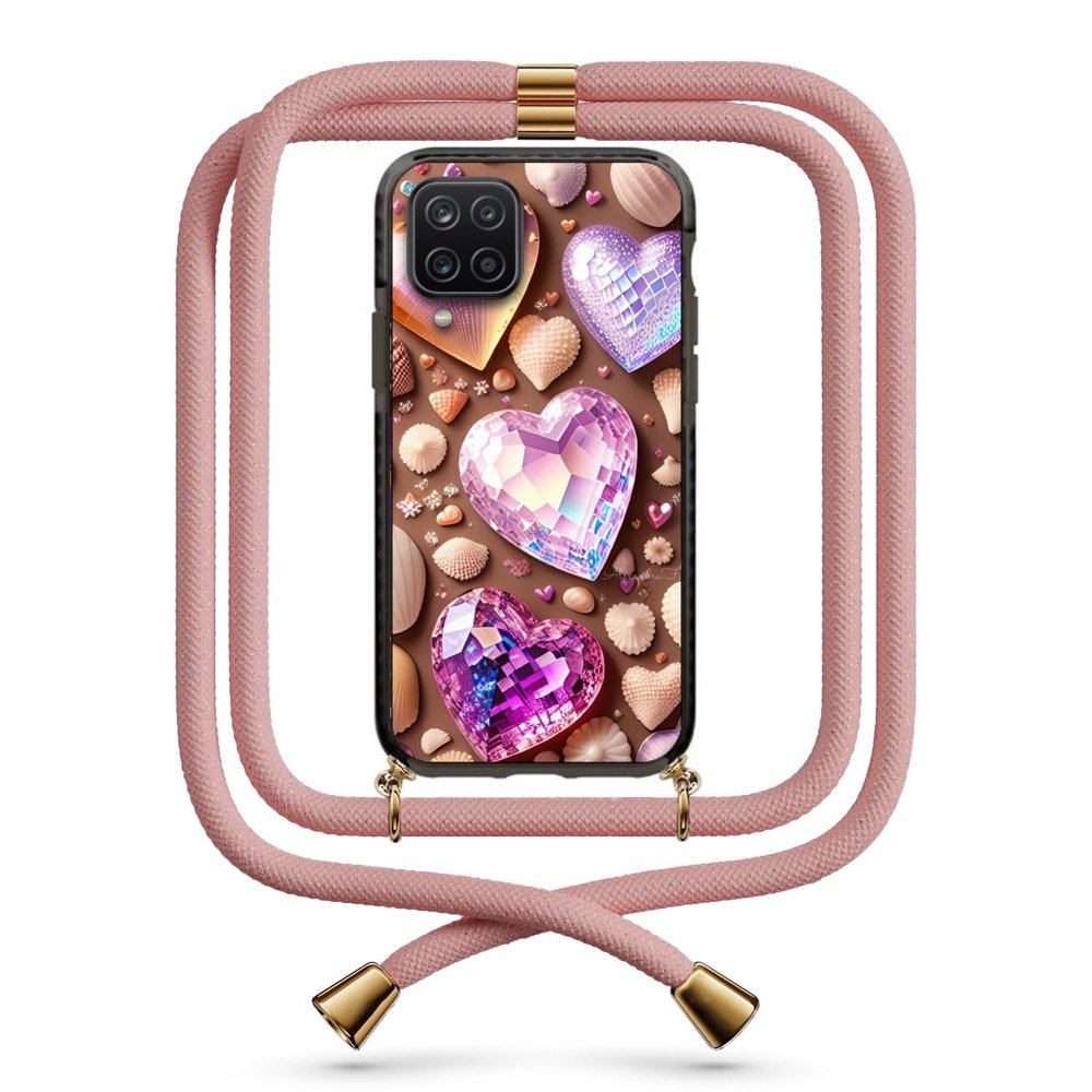 Heart gems θήκη με κορδόνι & σχέδιο 9956 για Galaxy A12