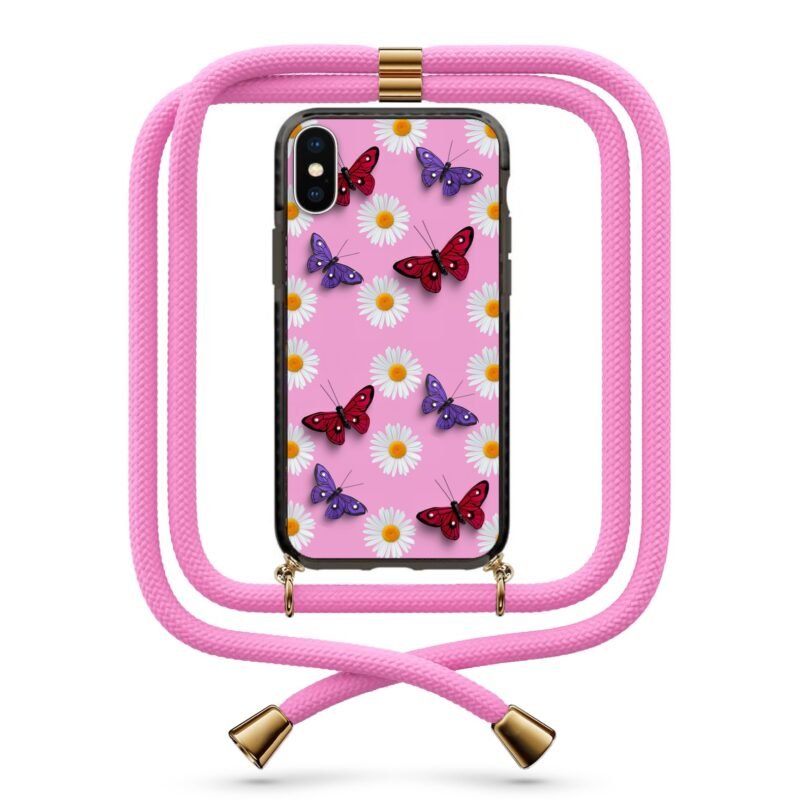 Daisy butterflies θήκη κινητού με κορδόνι 9818 γιά iPhone X/XS