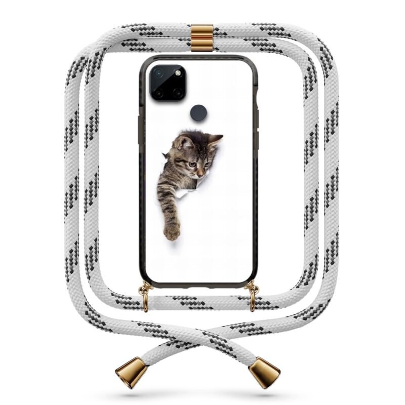 Cat out of wall θήκη με κορδόνι & σχέδιο 9963 για Realme C21Y