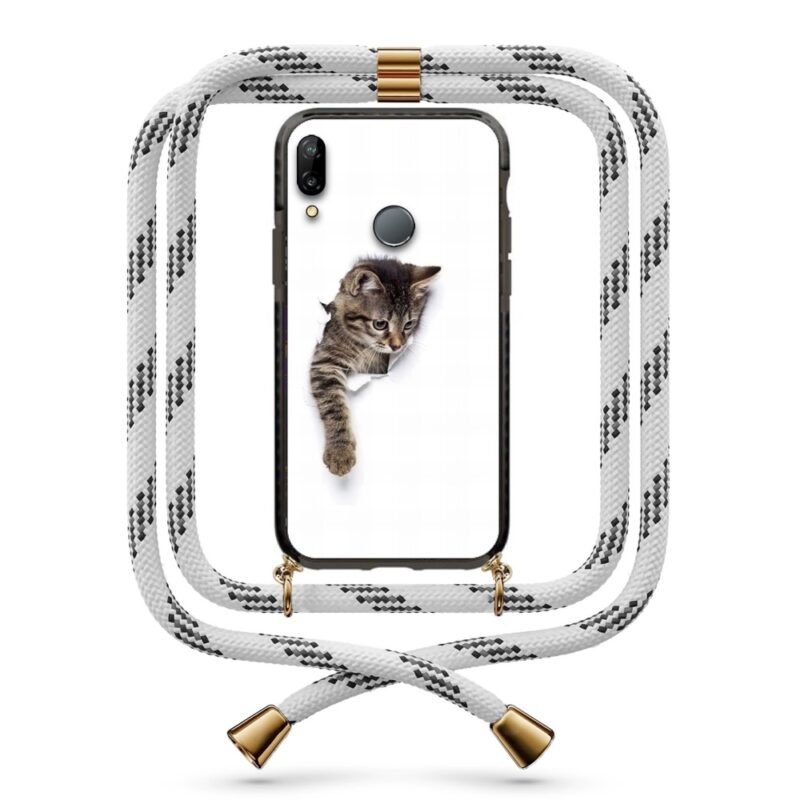 Cat out of wall θήκη με κορδόνι & σχέδιο 9963 για Huawei P20 Lite