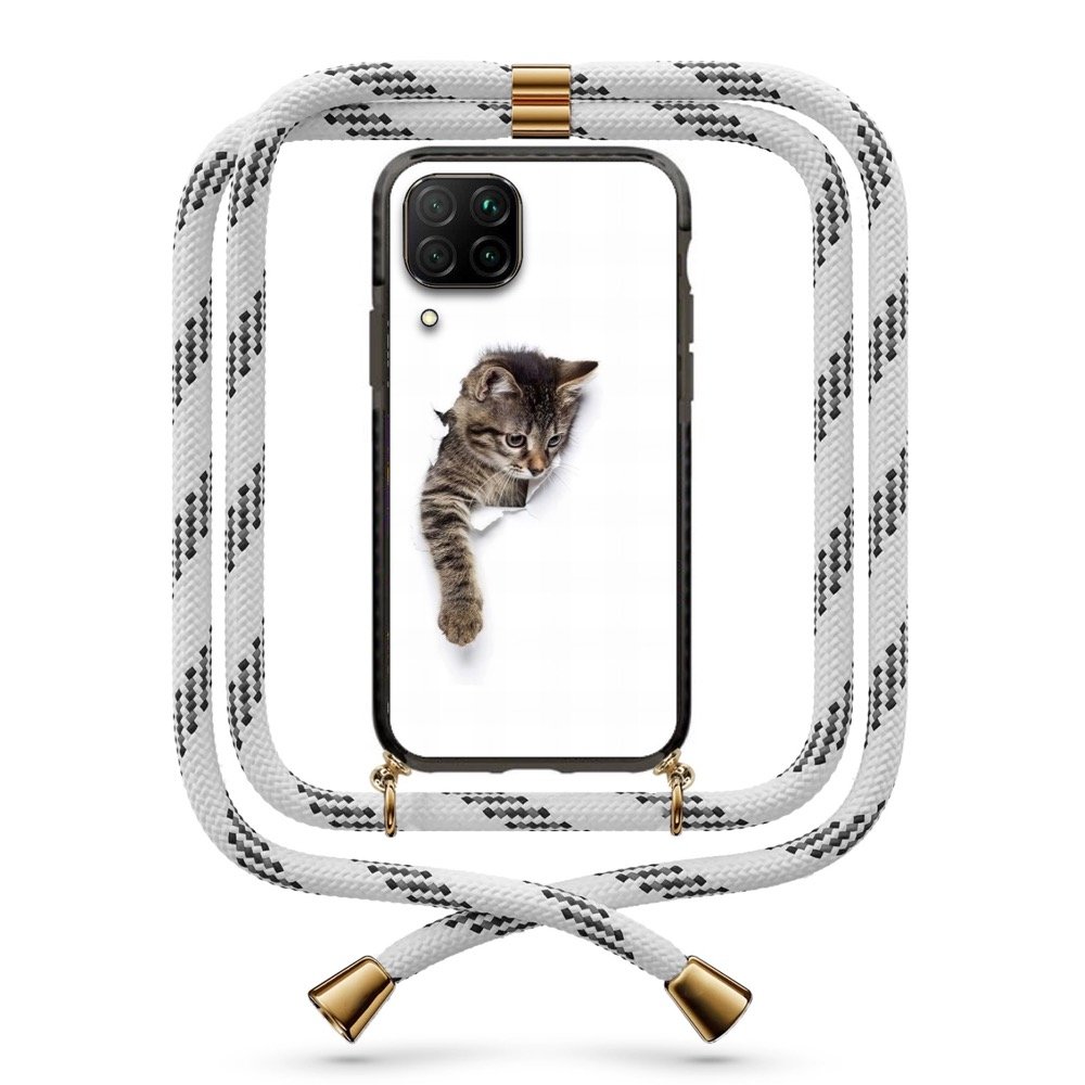Cat out of wall θήκη με κορδόνι & σχέδιο 9963 για Huawei P40 Lite