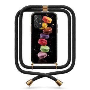 Macaron θήκη με κορδόνι & σχέδιο 9967 για  Galaxy A72
