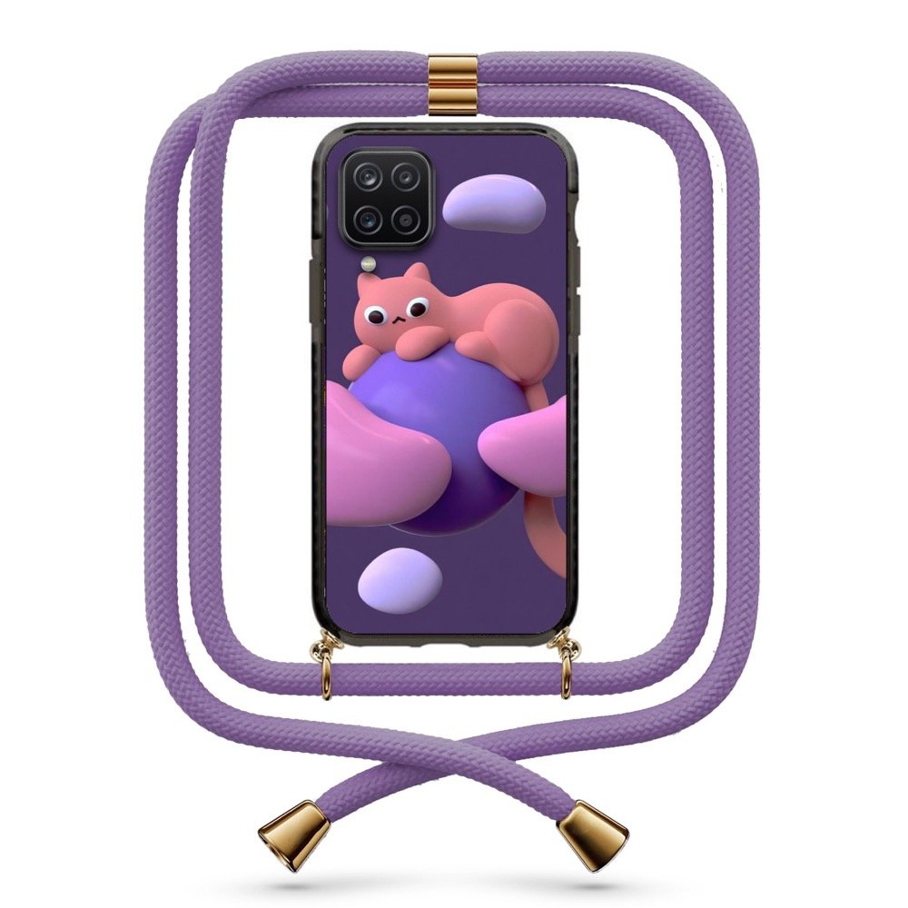 Cat shapes θήκη με κορδόνι & σχέδιο 9849 για Galaxy A12