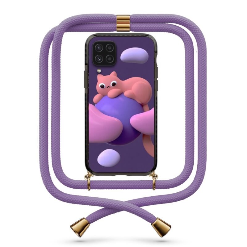 Cat shapes θήκη με κορδόνι & σχέδιο 9849 για Galaxy A22 4G