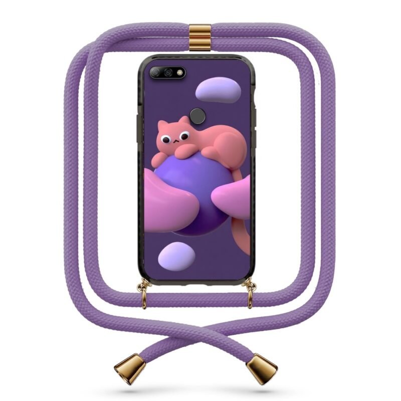 Cat shapes θήκη με κορδόνι & σχέδιο 9849 για Huawei Y7 2018
