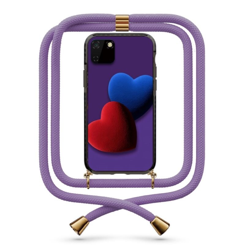Double heart θήκη με κορδόνι & σχέδιο 9850 για Huawei Y5P 2020
