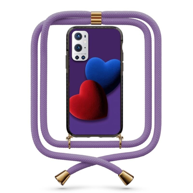 Double heart θήκη με κορδόνι & σχέδιο 9850 για Oneplus 9