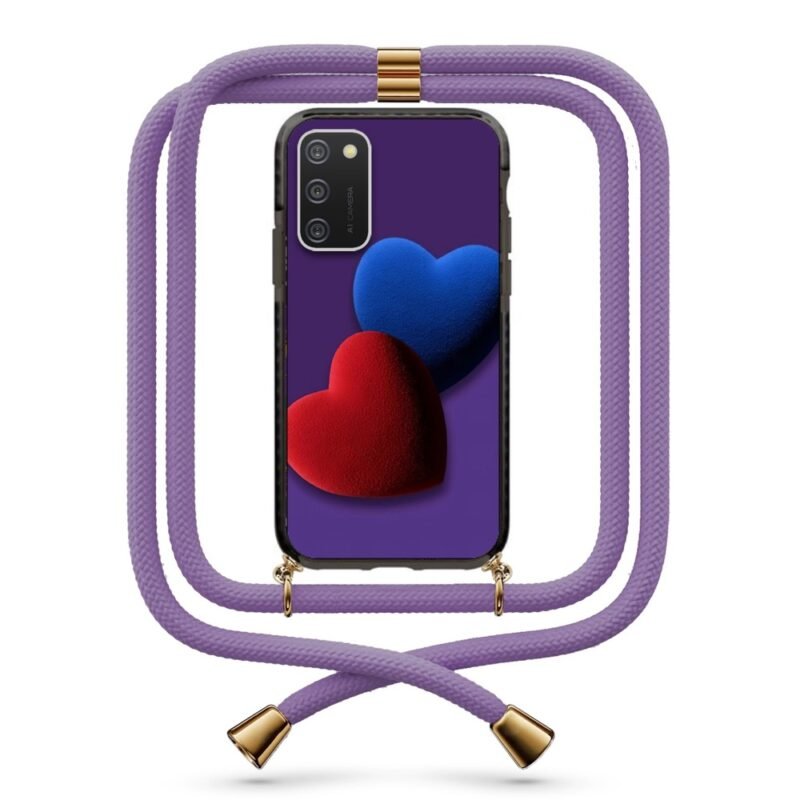 Double heart θήκη με κορδόνι & σχέδιο 9850 για Galaxy A02S