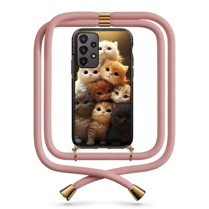 Kittens θήκη με κορδόνι & σχέδιο 9829 για Galaxy A23