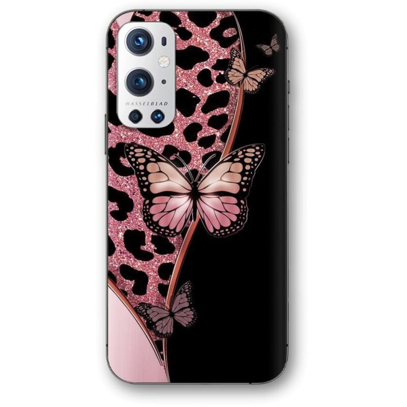 Leapard print butterfly θήκη κινητού 91197 για Oneplus 9