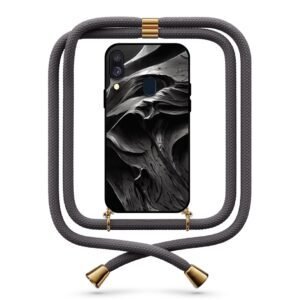 Carbon texture θήκη με κορδόνι & σχέδιο 9726 για Galaxy A40