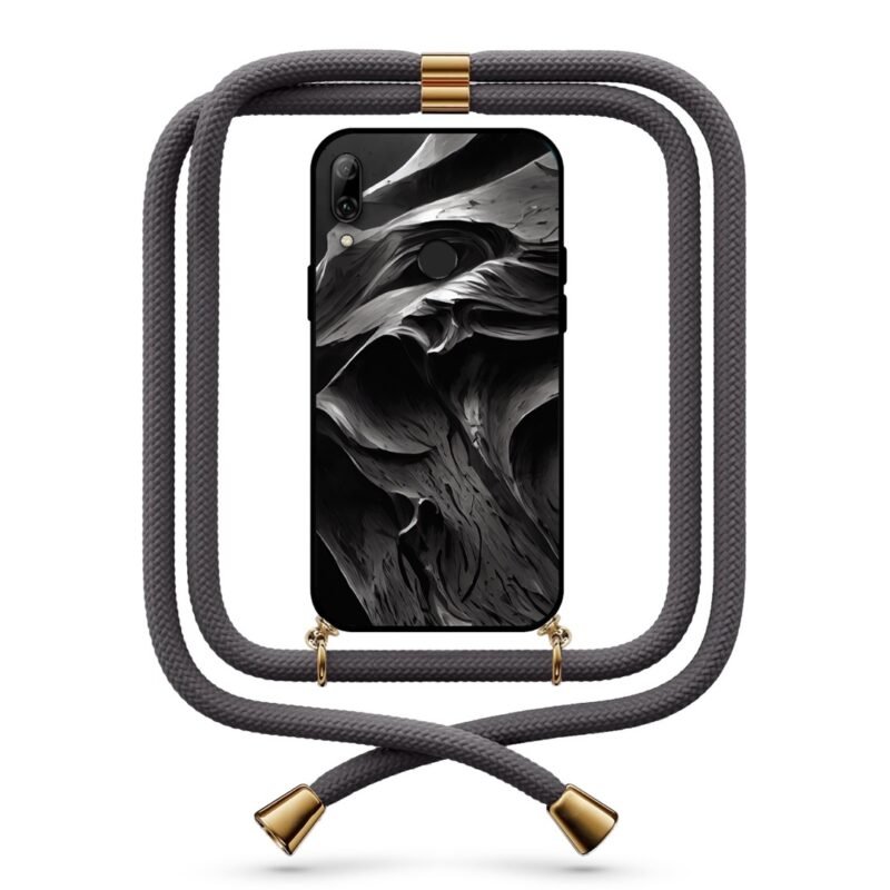 Carbon texture θήκη με κορδόνι & σχέδιο 9726 για Honor 10 Lite