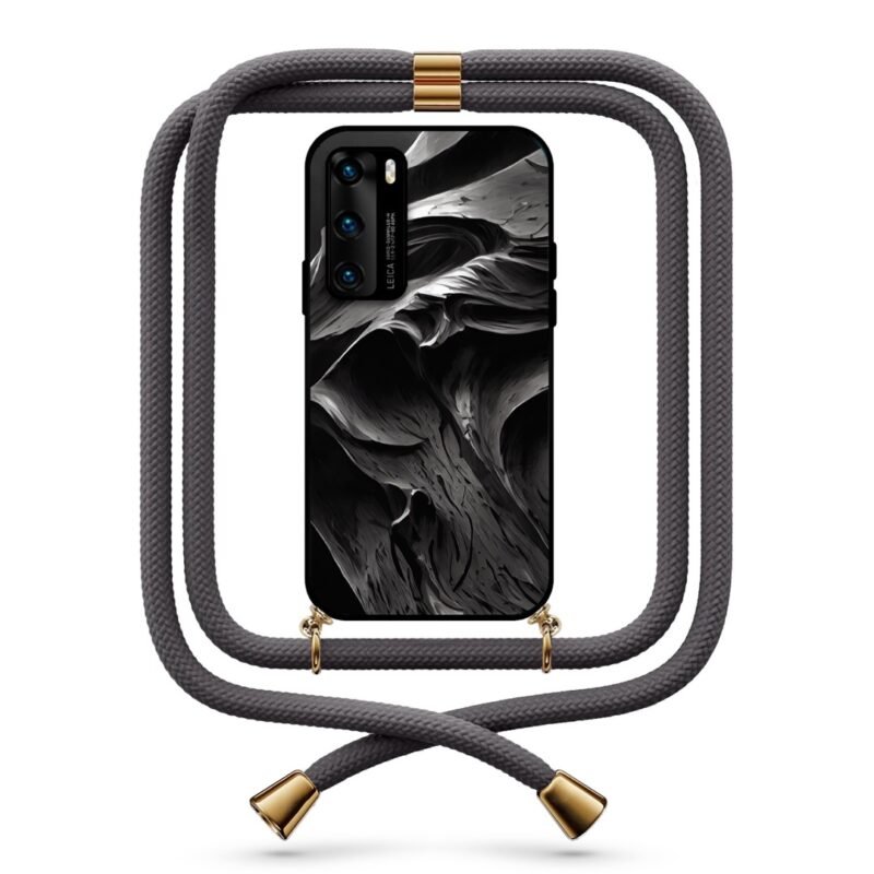 Carbon texture θήκη με κορδόνι & σχέδιο 9726 για Huawei P40