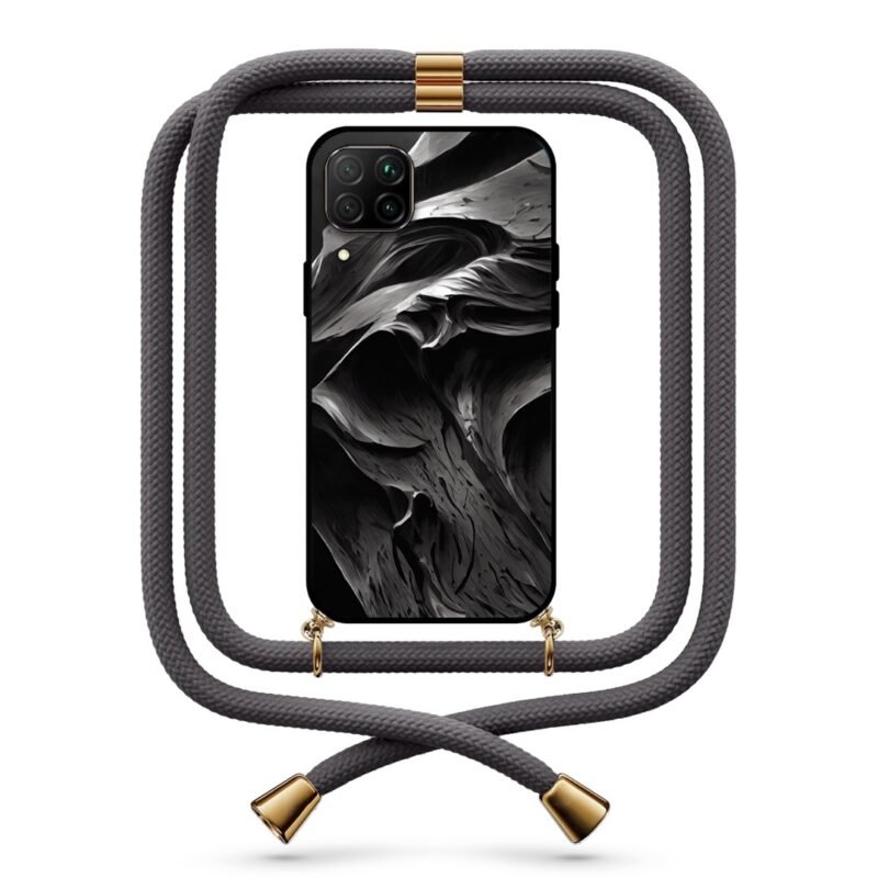 Carbon texture θήκη με κορδόνι & σχέδιο 9726 για Huawei P40 Lite