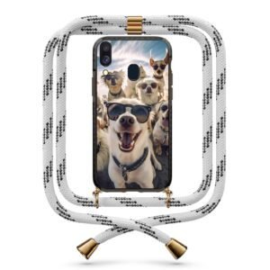 Sunglass dogs θήκη με κορδόνι & σχέδιο 9832 για Galaxy A40