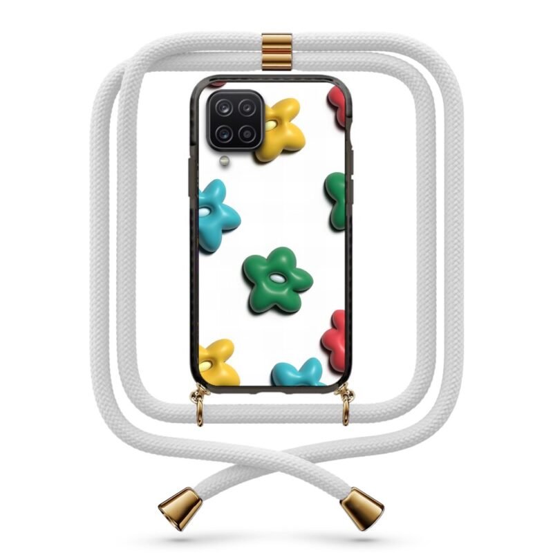 Flower pattern θήκη με κορδόνι & σχέδιο 9854 για Galaxy A12