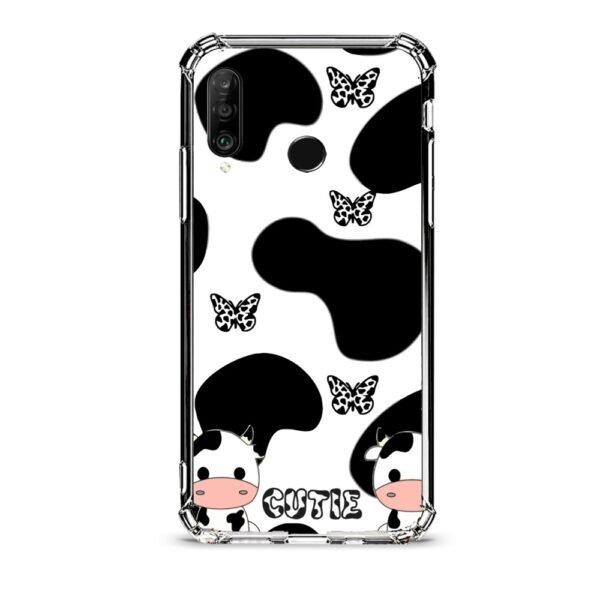 Cow print θήκη διάφανη & σχέδιο  d1077 γιά Huawei P30 Lite