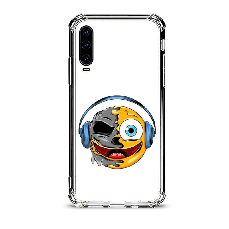 Smiley music θήκη διάφανη & σχέδιο  d1061 γιά Huawei P30