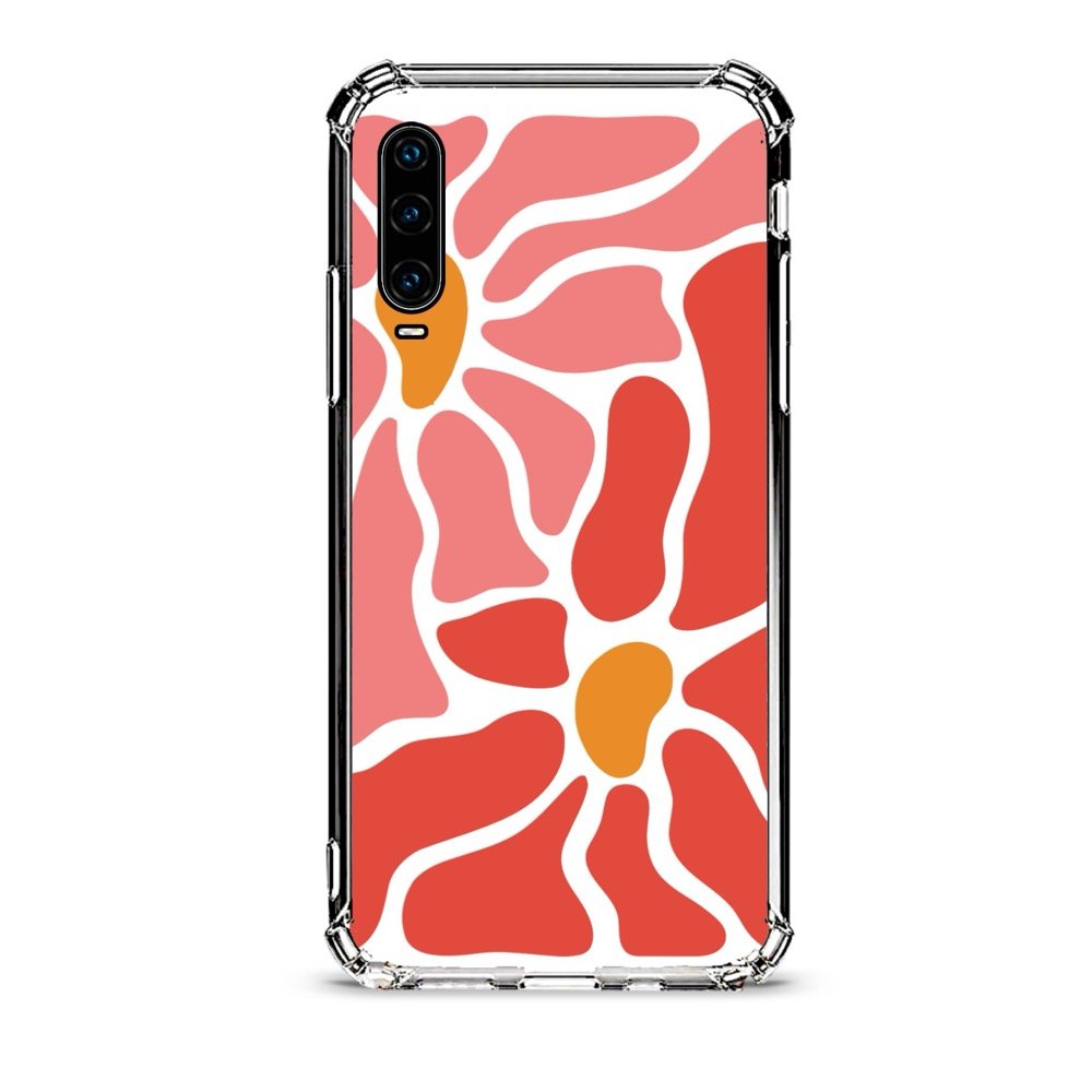 Flowers θήκη διάφανη & σχέδιο d1087 γιά Huawei P30