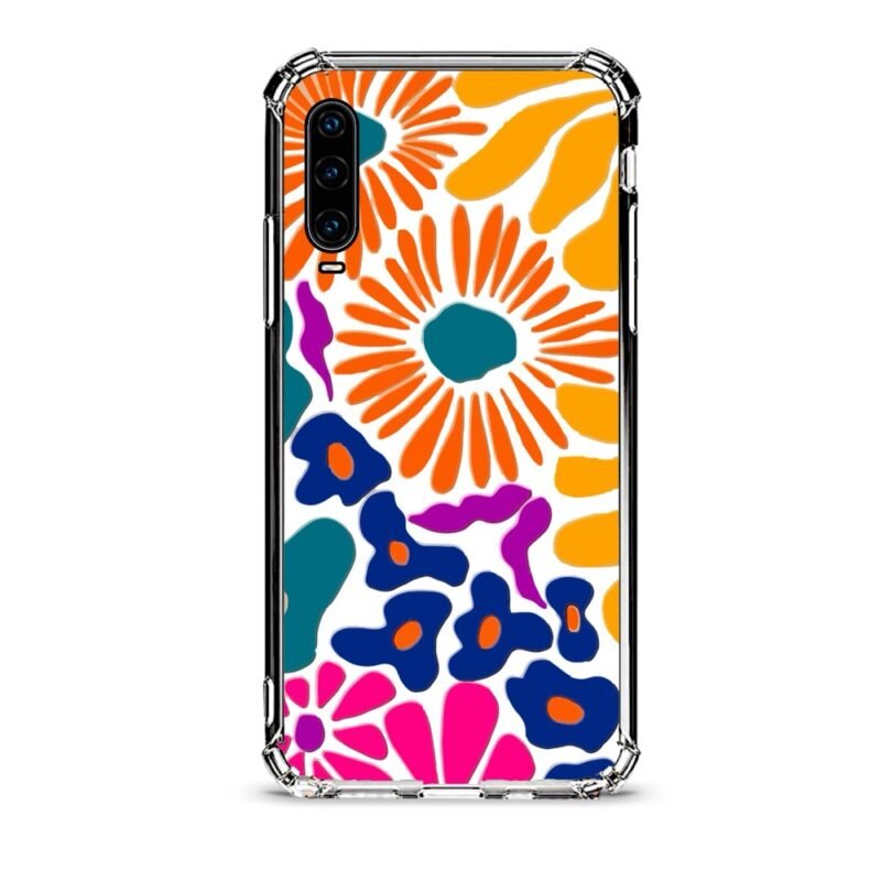 Floral θήκη διάφανη & σχέδιο  d1092 γιά Huawei P30