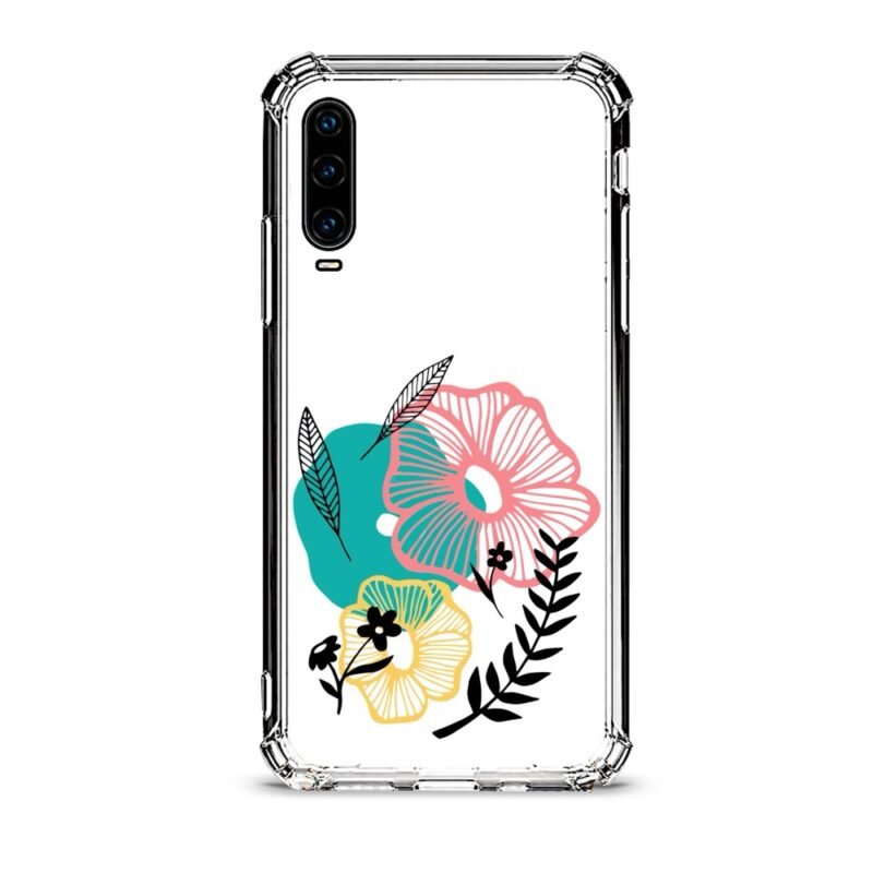 Flowers θήκη διάφανη & σχέδιο  d1098 γιά Huawei P30