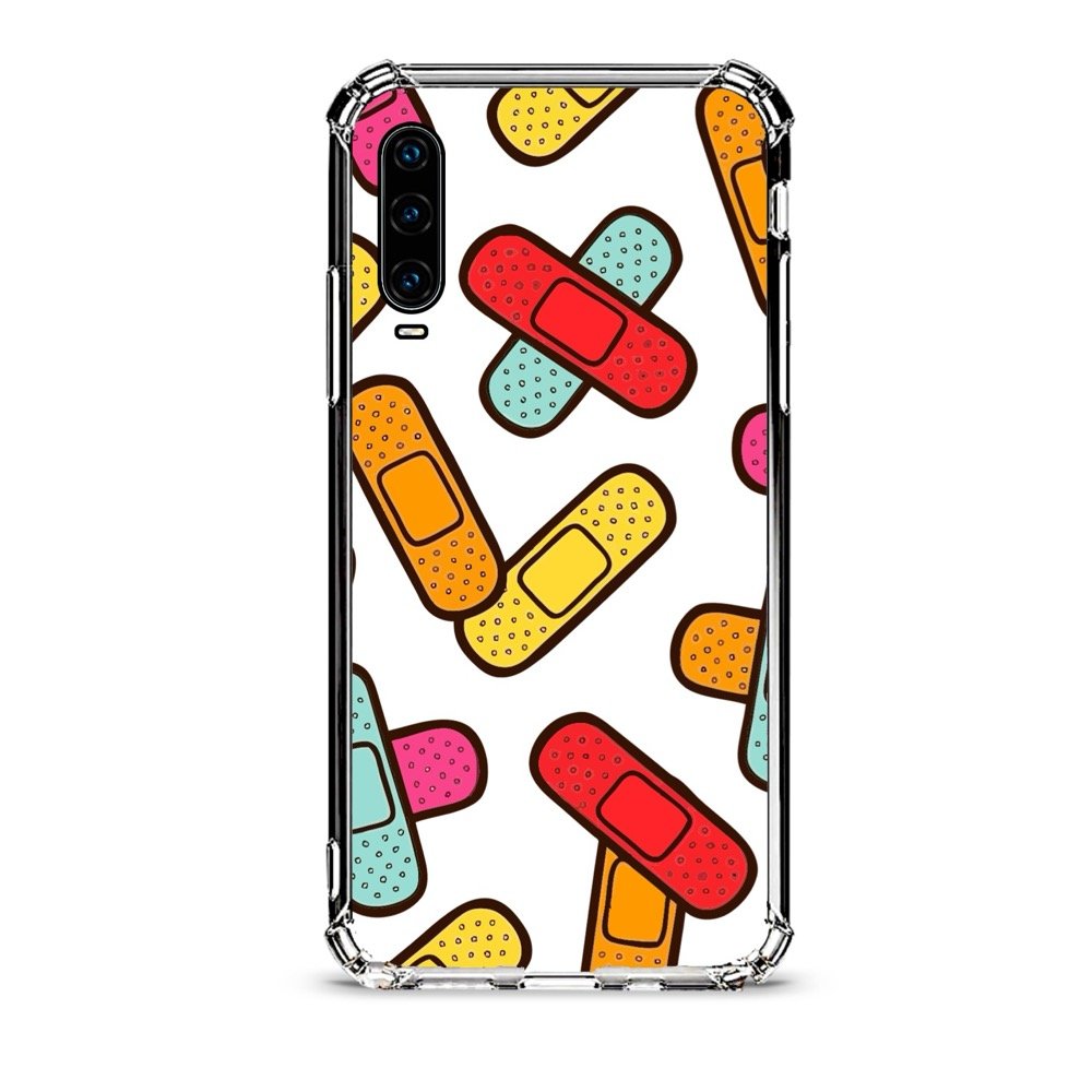 Patch pattern θήκη διάφανη & σχέδιο d1099 γιά Huawei P30