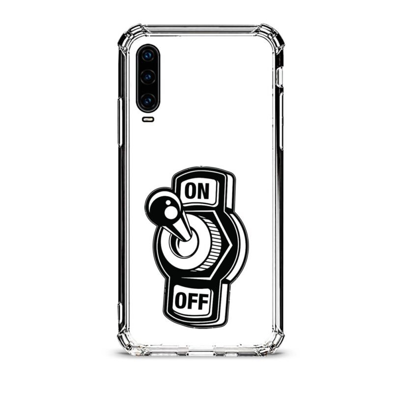On off switch θήκη διάφανη & σχέδιο  d1124 γιά Huawei P30